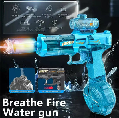 Adult and Children'S Electric Water Guns, Summervibes,Automatic High-Power Water Guns, Swimming Pool Toys,Summervibes,Beach Electric Water Guns, Realistic Muzzle Flames.